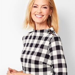 Talbots Black and White Checkered Dress